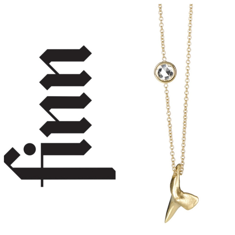 18k Shark Tooth & Diamond Necklace